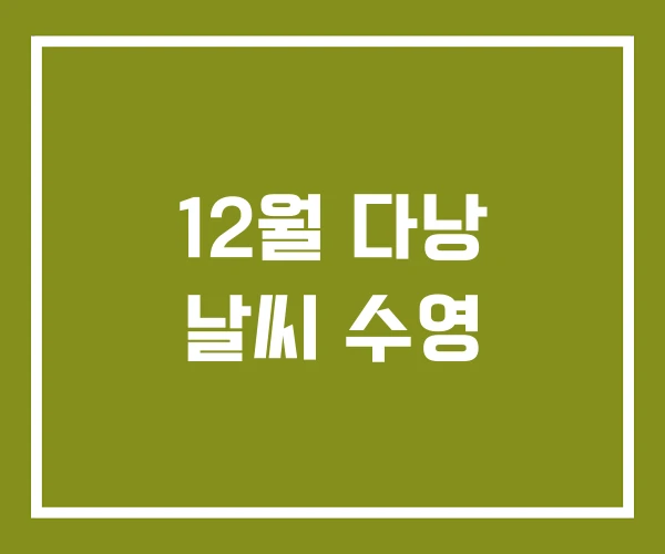 12월 다낭 날씨 수영