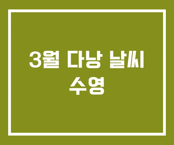 3월 다낭 날씨 수영