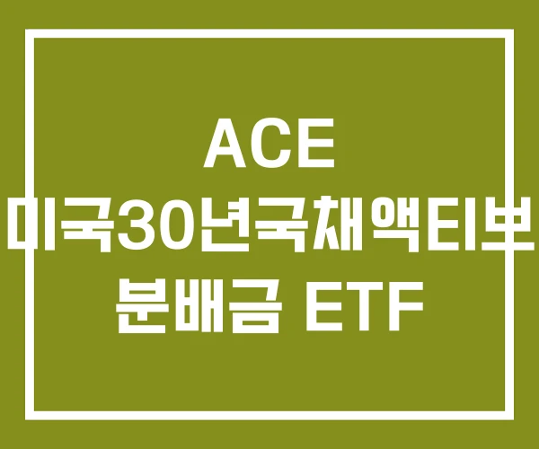 ACE 미국30년국채액티브 분배금 ETF