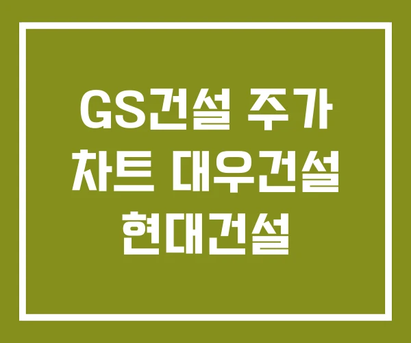 GS건설 주가 차트 대우건설 현대건설