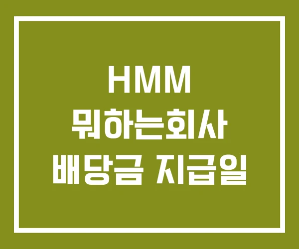 HMM 뭐하는회사 배당금 지급일