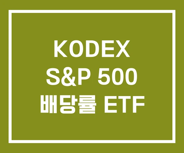 KODEX S&P 500 배당률 ETF
