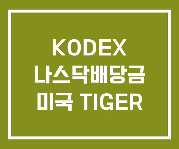 KODEX 나스닥배당금 미국 TIGER