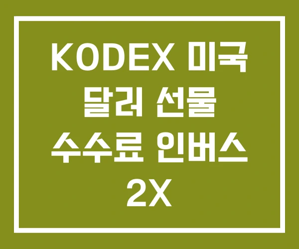 KODEX 미국 달러 선물 수수료 인버스 2X