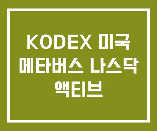 KODEX 미국 메타버스 나스닥 액티브