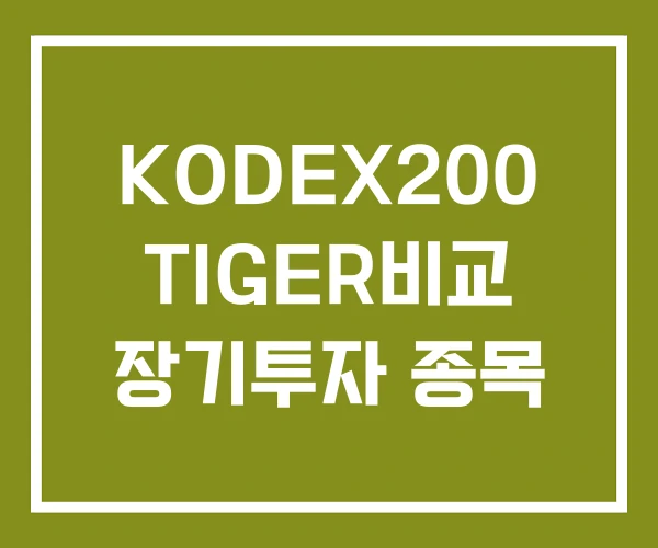 KODEX200 TIGER비교 장기투자 종목