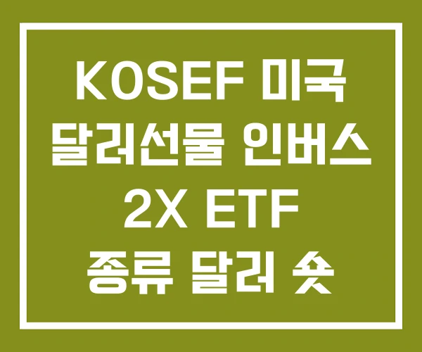 KOSEF 미국 달러선물 인버스 2X ETF 종류 달러 숏