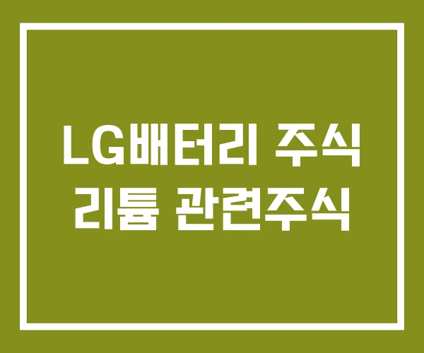 LG배터리 주식 리튬 관련주식