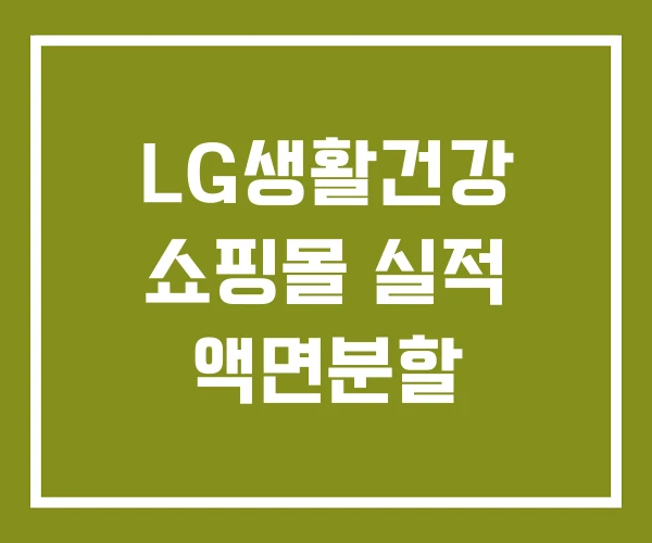 LG생활건강 쇼핑몰 실적 액면분할
