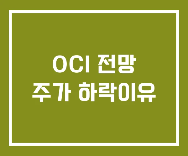 OCI 전망 주가 하락이유