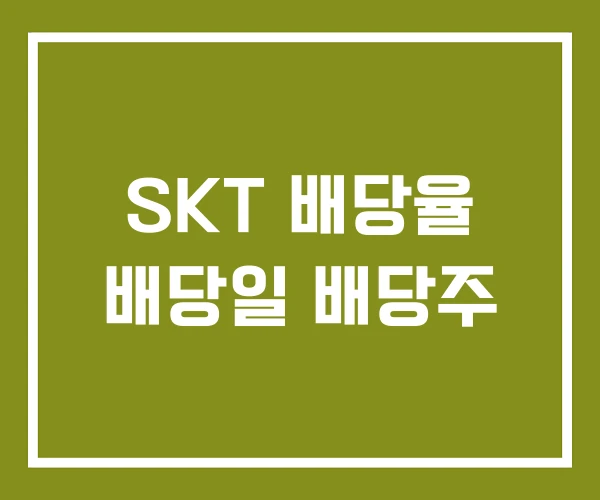 SKT 배당율 배당일 배당주