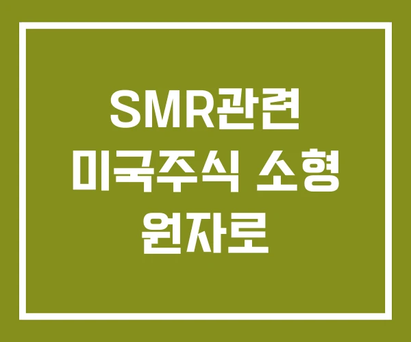 SMR관련 미국주식 소형 원자로