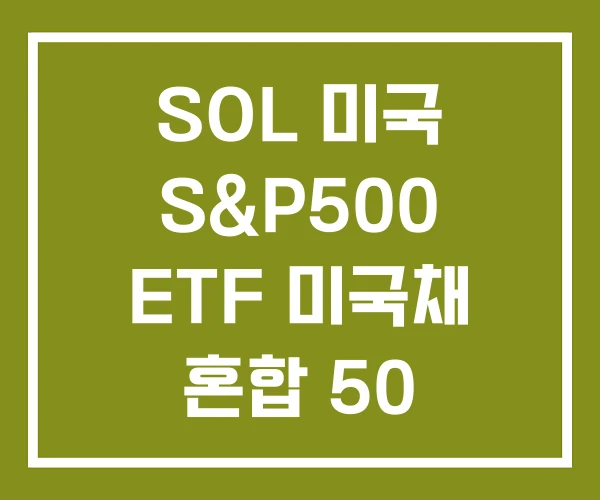 SOL 미국 S&P500 ETF 미국채 혼합 50