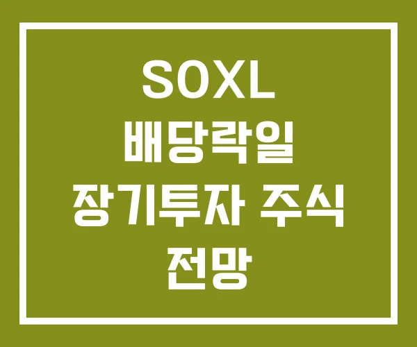 SOXL 배당락일 장기투자 주식 전망