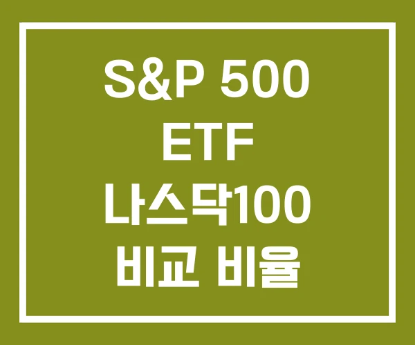 S&P 500 ETF 나스닥100 비교 비율