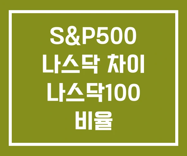 S&P500 나스닥 차이 나스닥100 비율