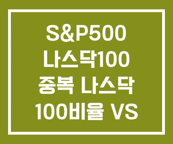 S&P500 나스닥100 중복 나스닥 100비율 VS S&P500