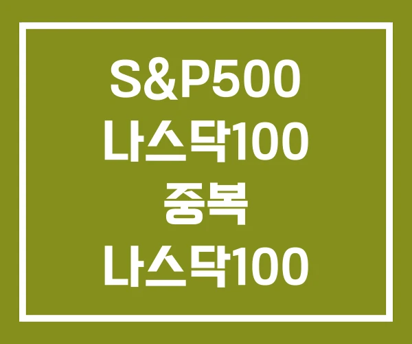S&P500 나스닥100 중복 나스닥100