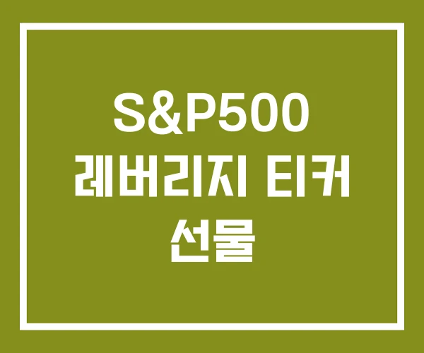 S&P500 레버리지 티커 선물