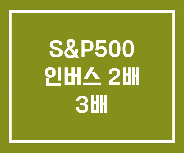 S&P500 인버스 2배 3배