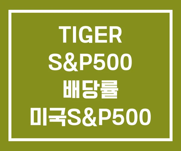 TIGER S&P500 배당률 미국S&P500