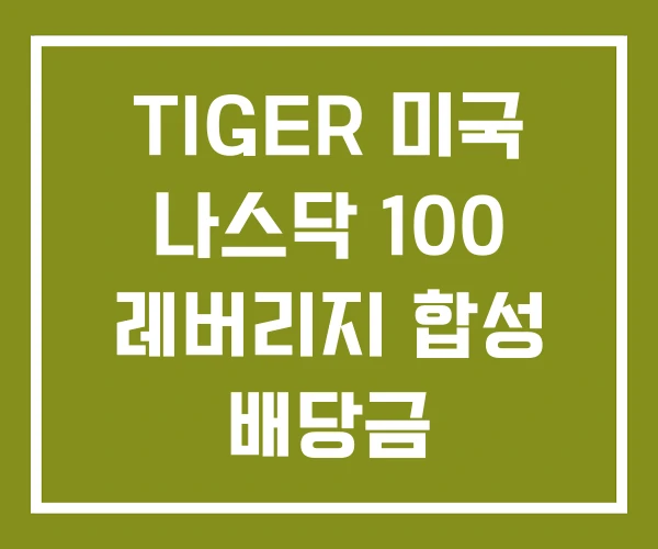 TIGER 미국 나스닥 100 레버리지 합성 배당금