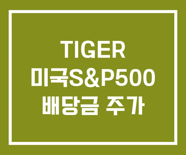 TIGER 미국S&P500 배당금 주가