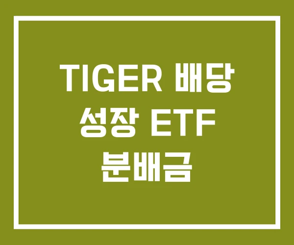 TIGER 배당 성장 ETF 분배금