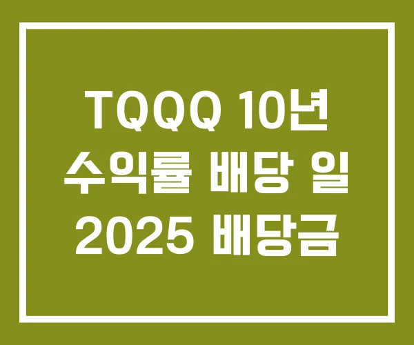TQQQ 10년 수익률 배당 일 2025 배당금