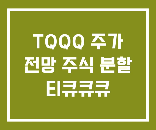 TQQQ 주가 전망 주식 분할 티큐큐큐