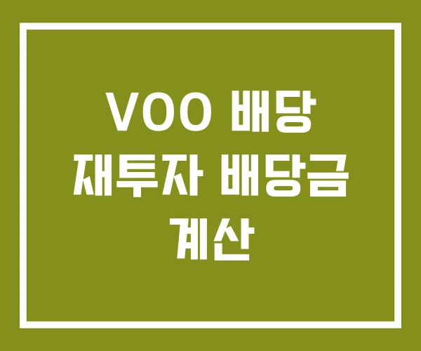 VOO 배당 재투자 배당금 계산