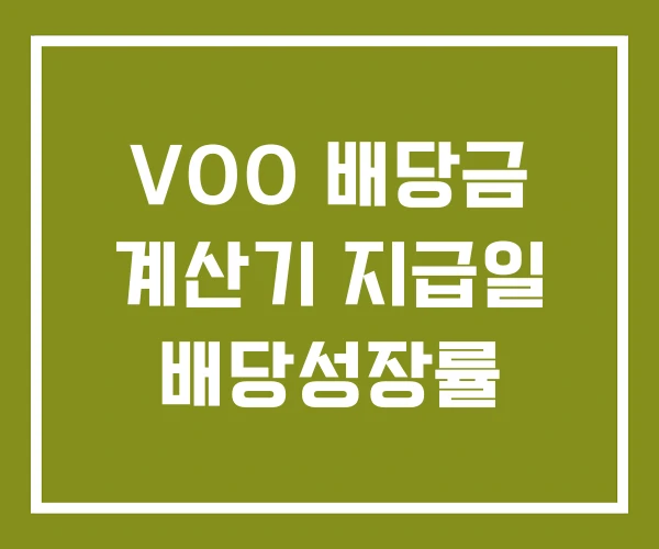 VOO 배당금 계산기 지급일 배당성장률