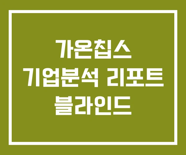 가온칩스 기업분석 리포트 블라인드