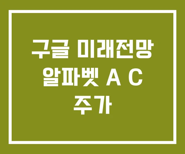 구글 미래전망 알파벳 A C 주가