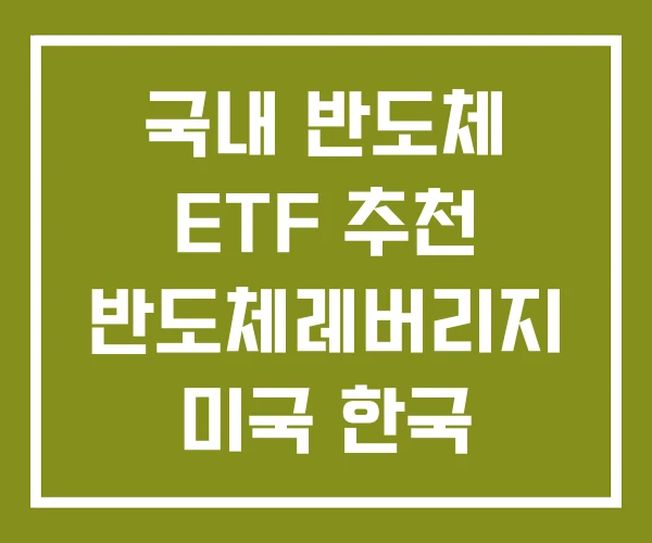 국내 반도체 ETF 추천 반도체레버리지 미국 한국