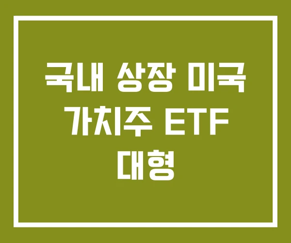 국내 상장 미국 가치주 ETF 대형