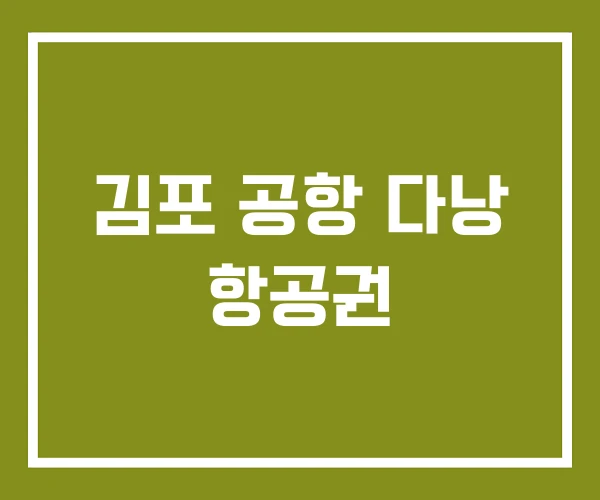 김포 공항 다낭 항공권