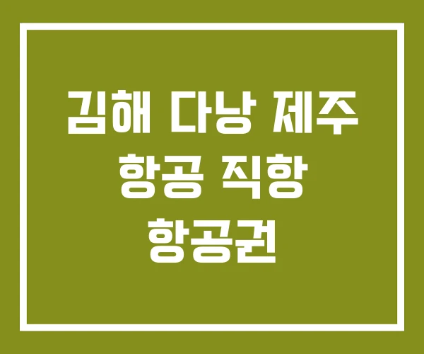 김해 다낭 제주 항공 직항 항공권