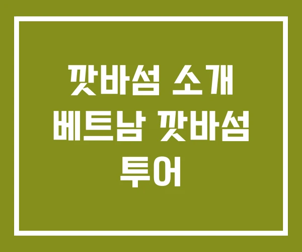 깟바섬 소개 베트남 깟바섬 투어