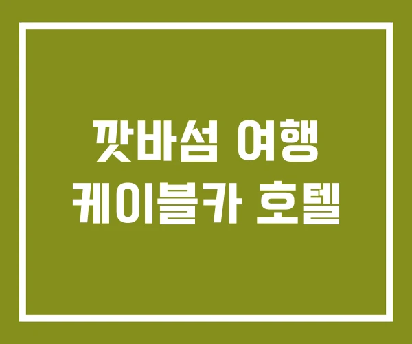 깟바섬 여행 케이블카 호텔