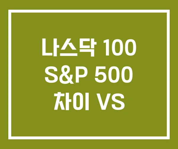 나스닥 100 S&P 500 차이 VS