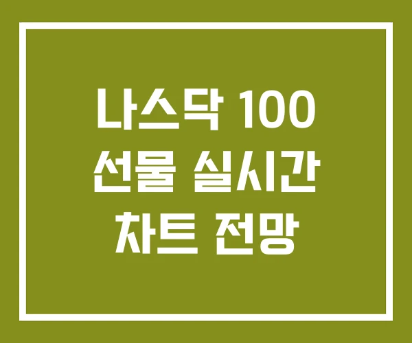 나스닥 100 선물 실시간 차트 전망