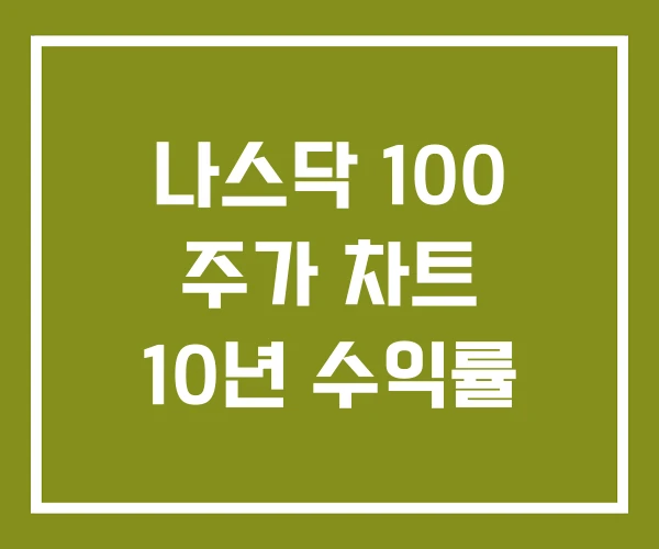 나스닥 100 주가 차트 10년 수익률
