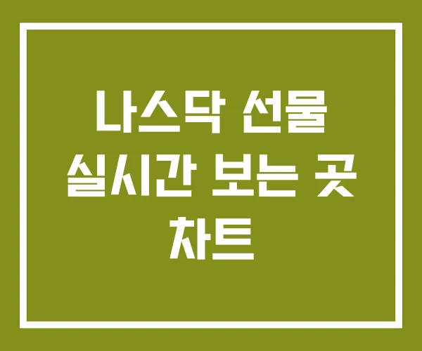 나스닥 선물 실시간 보는 곳 차트