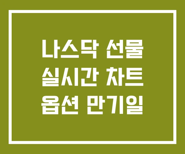 나스닥 선물 실시간 차트 옵션 만기일