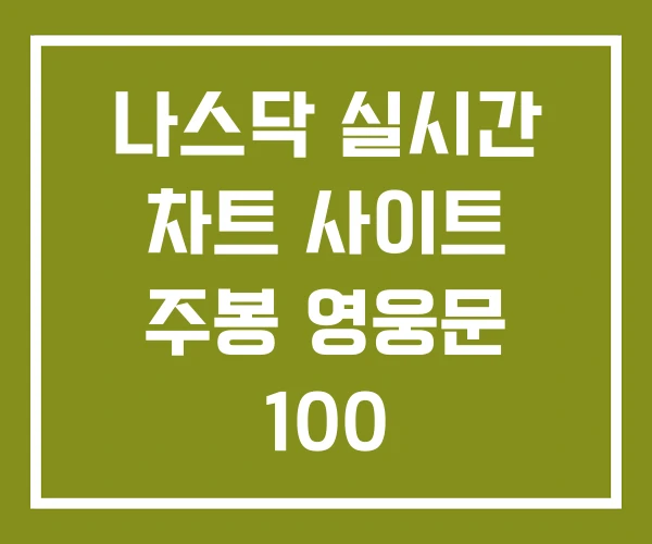 나스닥 실시간 차트 사이트 주봉 영웅문 100