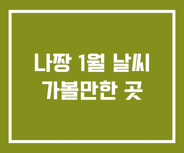나짱 1월 날씨 가볼만한 곳