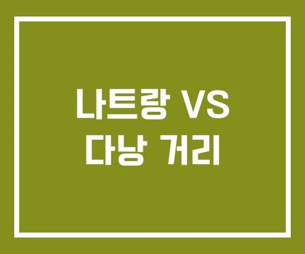 나트랑 VS 다낭 거리