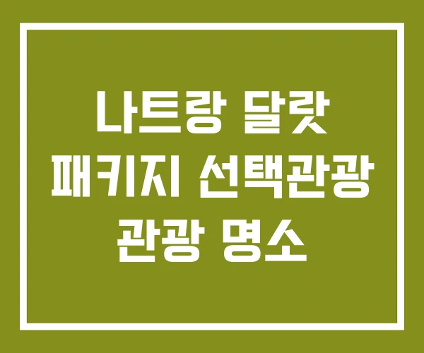 나트랑 달랏 패키지 선택관광 관광 명소