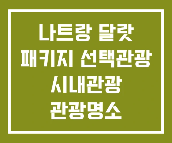 나트랑 달랏 패키지 선택관광 시내관광 관광명소